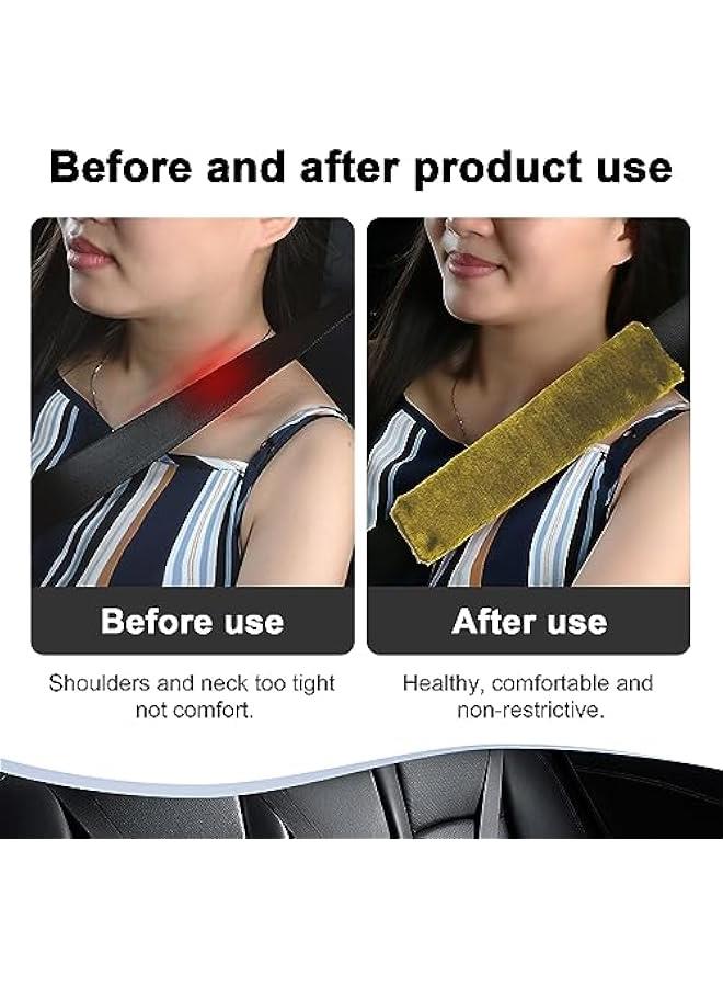 2 Packs Car Seatbelt Covers Shoulder Pad, Universal Soft Faux Sheepskin Shoulder Cover for Comfortable Driving, Fluffy Seat Belt Protector Help to Protect Your Neck and Shoulder (Light Green) - Image 4